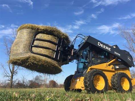 round bale grapple for skid steer|big bale attachment.